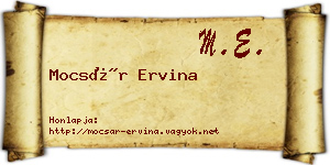 Mocsár Ervina névjegykártya